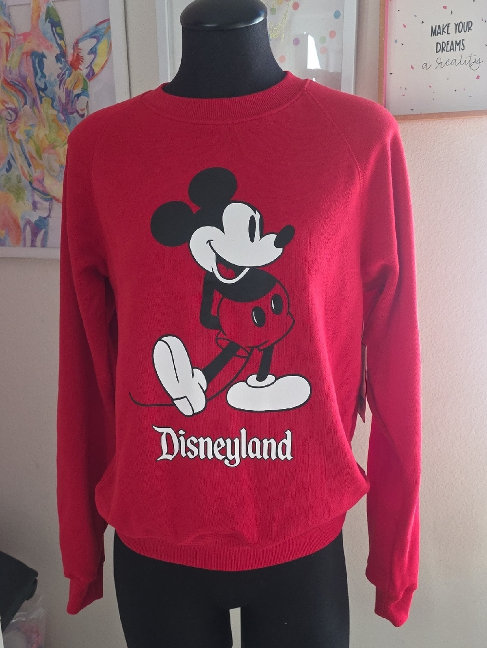 Disney‎ Red Disneyland Mickey Mouse Crewneck Sweatshirt